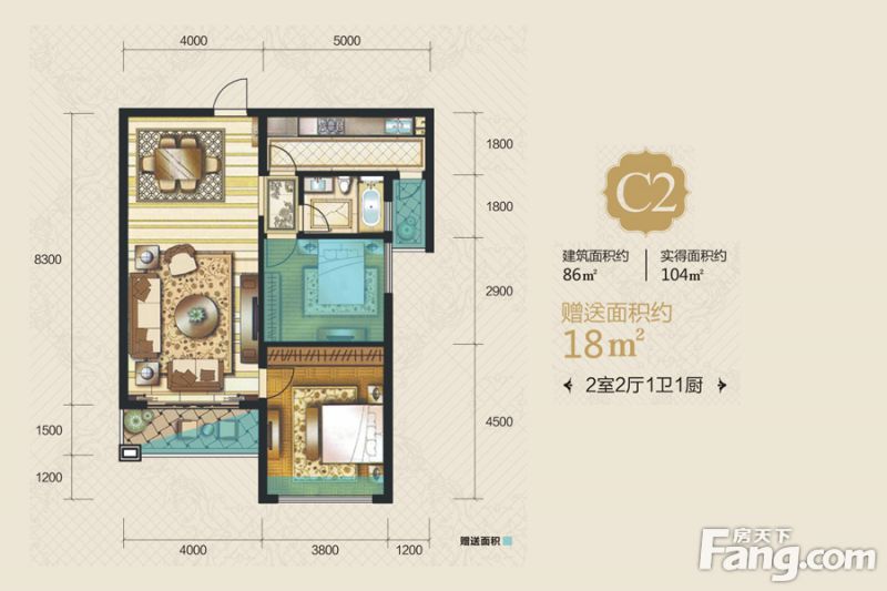 包頭裝修方案包頭翡麗灣二期86㎡