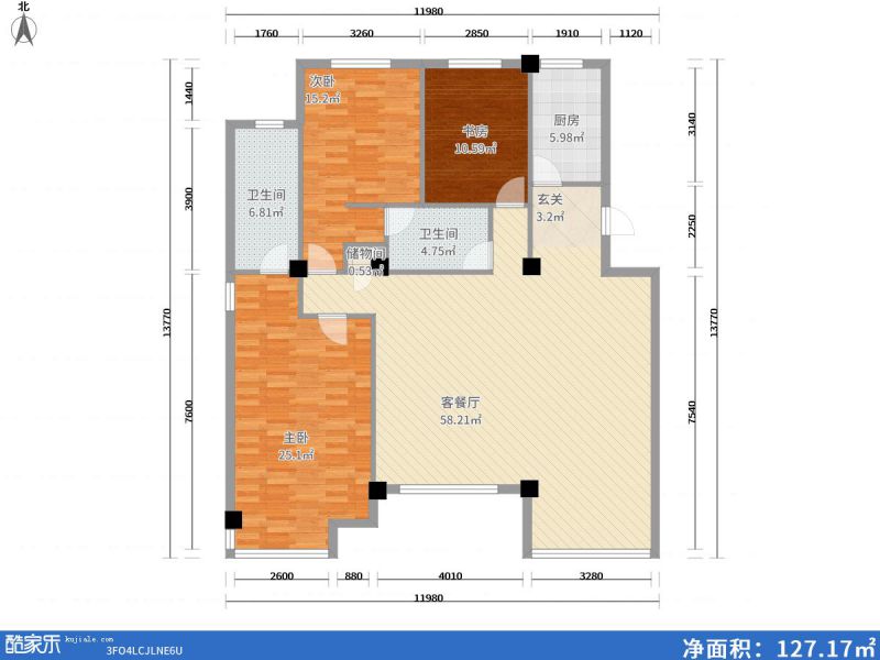 包頭裝修方案包頭新星一品152㎡